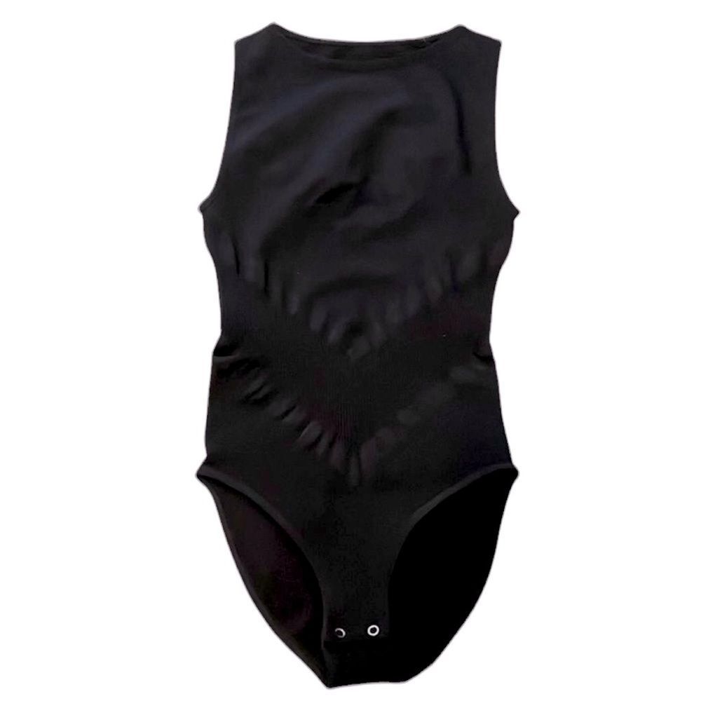 Free People High Neck Bodysuit In Black